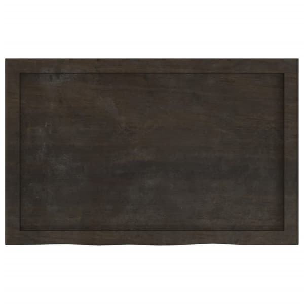 vidaXL væghylde 80x50x(2-6) cm behandlet massivt egetræ mørkebrun
