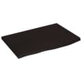 Miniatyrbilde 2 av 7: vidaXL Vegghylle mørkebrun 60x40x2 cm behandlet heltre eik