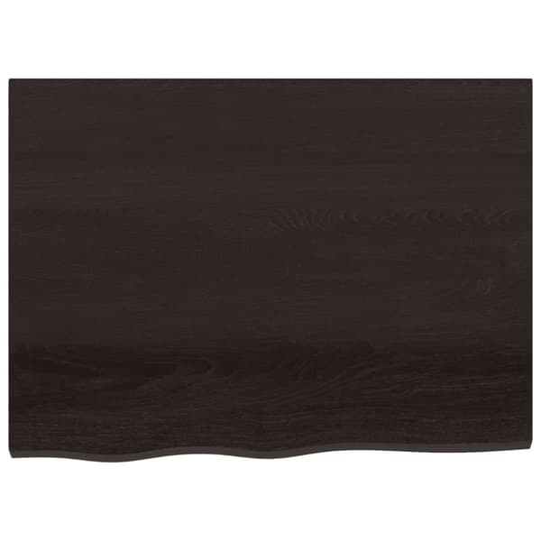 vidaXL væghylde 80x60x(2-4) cm behandlet massivt egetræ mørkebrun