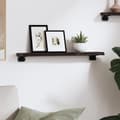 Miniatyrbild 4 av 8: vidaXL Vägghylla mörkbrun 60x10x2 cm behandlad massiv ek
