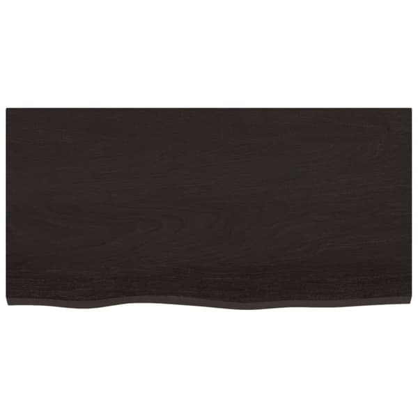 vidaXL væghylde 80x40x(2-6) cm behandlet massivt egetræ mørkebrun
