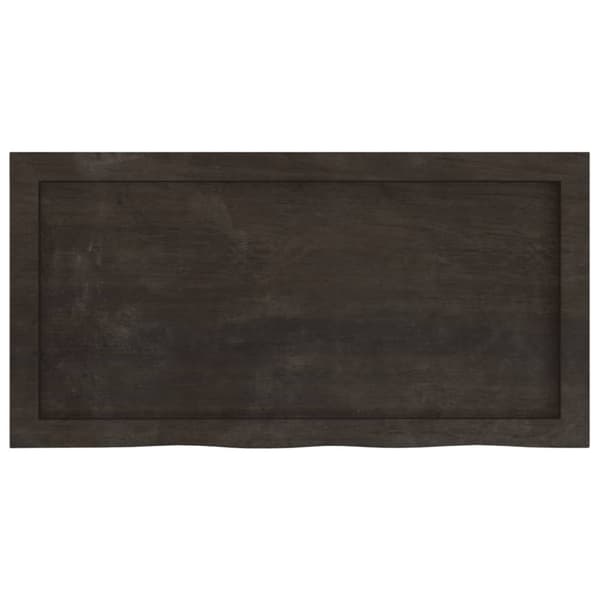 vidaXL væghylde 80x40x(2-6) cm behandlet massivt egetræ mørkebrun