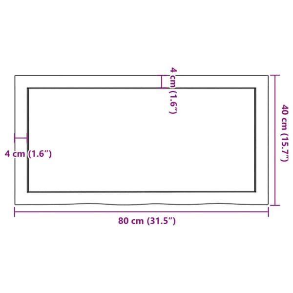 vidaXL væghylde 80x40x(2-6) cm behandlet massivt egetræ mørkebrun