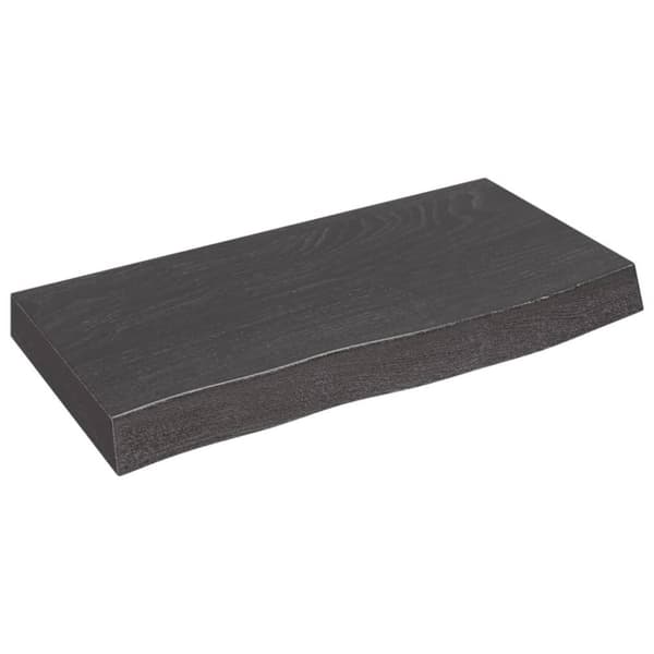 vidaXL Vägghylla mörkbrun 60x30x(2-6) cm behandlad massiv ek