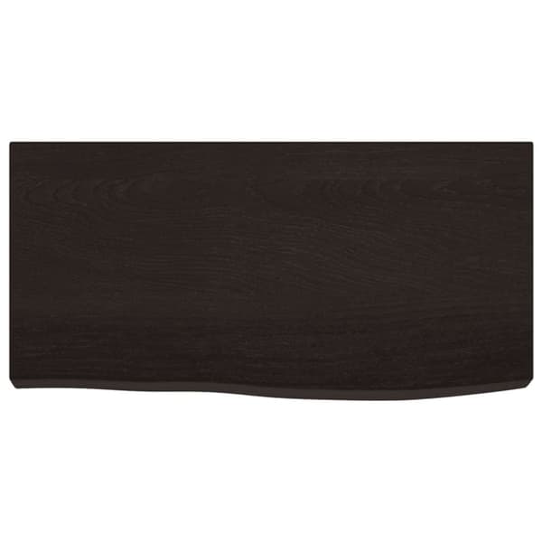 vidaXL væghylde 60x30x(2-6) cm behandlet massivt egetræ mørkebrun