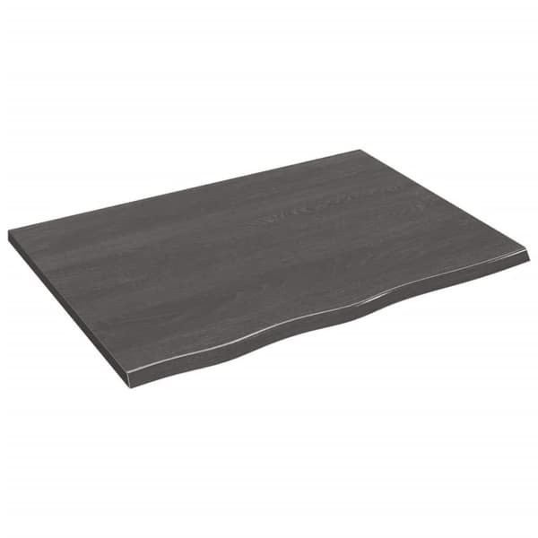 vidaXL væghylde 80x60x2 cm behandlet massivt egetræ mørkebrun