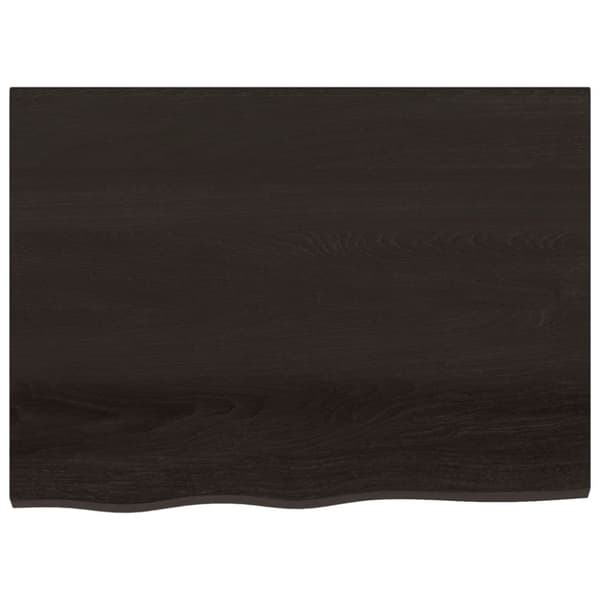 vidaXL væghylde 80x60x2 cm behandlet massivt egetræ mørkebrun