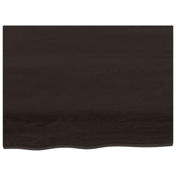 vidaXL væghylde 80x60x(2-6) cm behandlet massivt egetræ mørkebrun