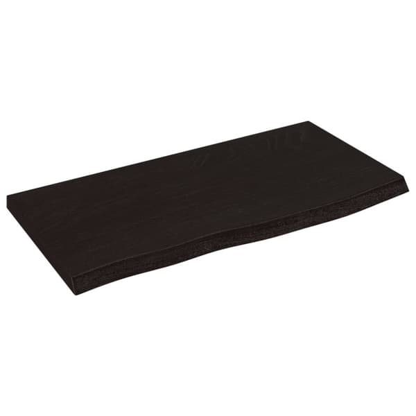 vidaXL væghylde 60x30x2 cm behandlet massivt egetræ mørkebrun