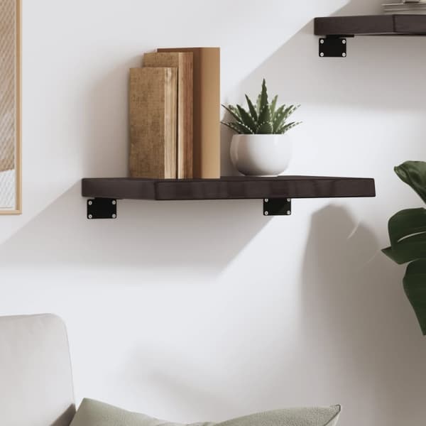 vidaXL Vägghylla mörkbrun 40x30x(2-4) cm behandlad massiv ek