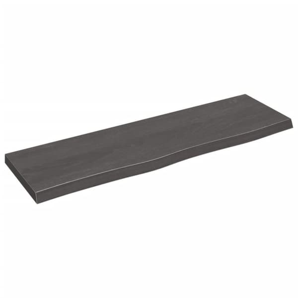 vidaXL væghylde 100x30x(2-4) cm behandlet massivt egetræ mørkebrun