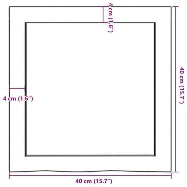 vidaXL Vegghylle mørkebrun 40x40x(2-6) cm behandlet heltre eik