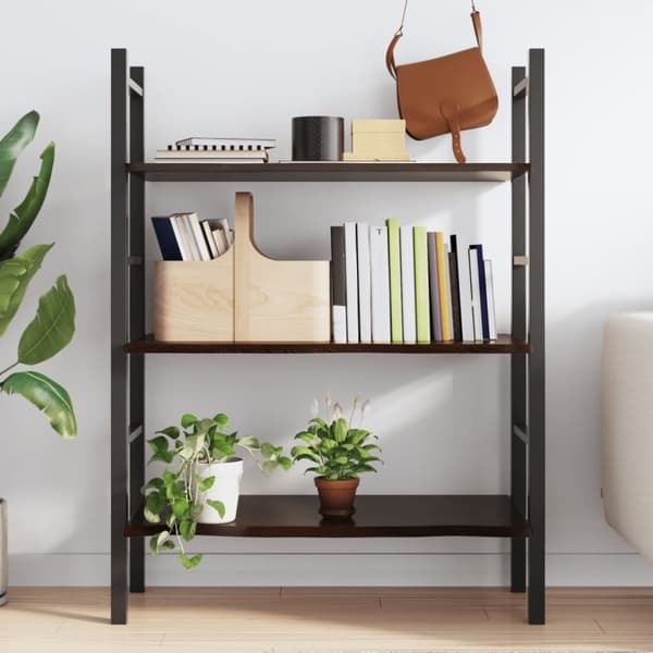 vidaXL væghylde 100x40x2 cm behandlet massivt egetræ mørkebrun