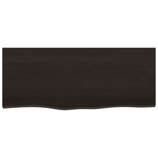 vidaXL væghylde 100x40x2 cm behandlet massivt egetræ mørkebrun