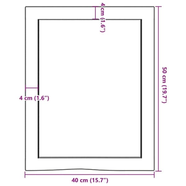 vidaXL væghylde 40x50x(2-4) cm behandlet massivt egetræ mørkebrun