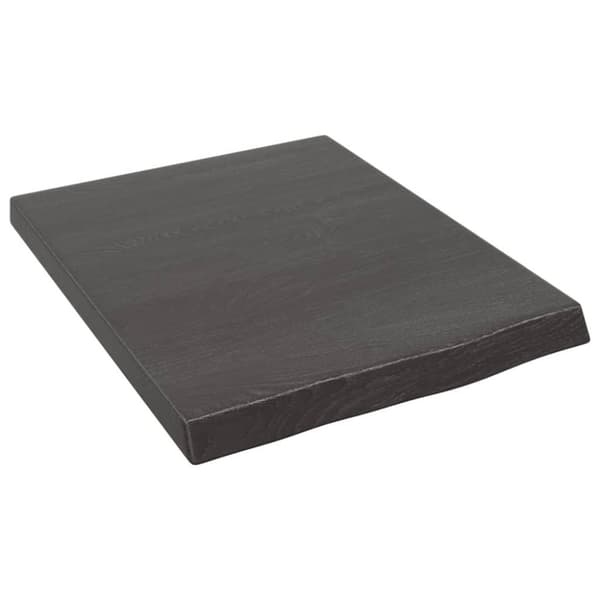 vidaXL væghylde 40x50x(2-4) cm behandlet massivt egetræ mørkebrun