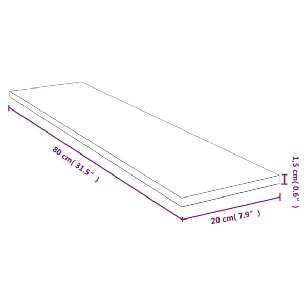 vidaXL Vegghylle 80x20x1,5 cm bambus