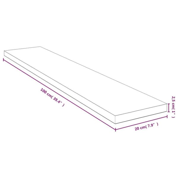 vidaXL Vegghylle 100x20x2,5 cm bambus
