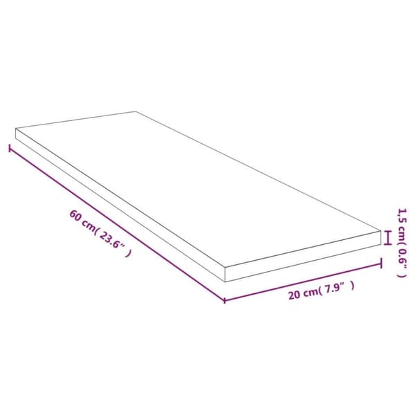 vidaXL Vegghylle 60x20x1,5 cm bambus