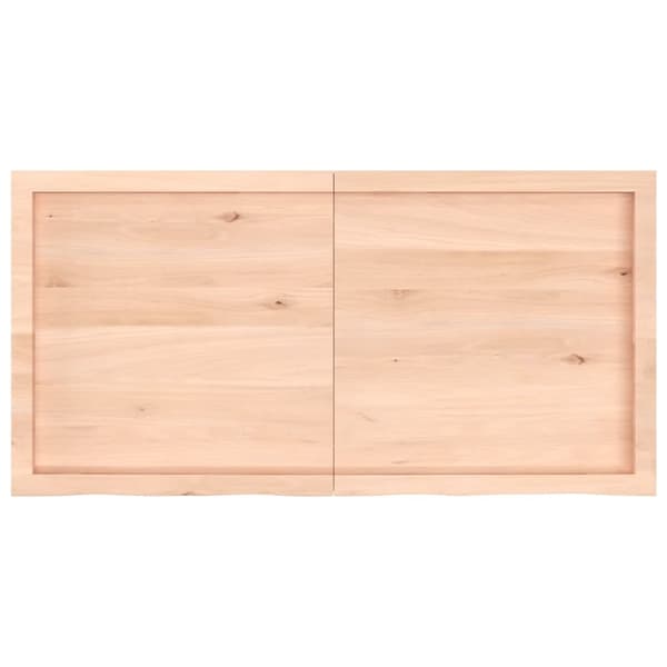 vidaXL væghylde 120x60x(2-6) cm ubehandlet massivt egetræ