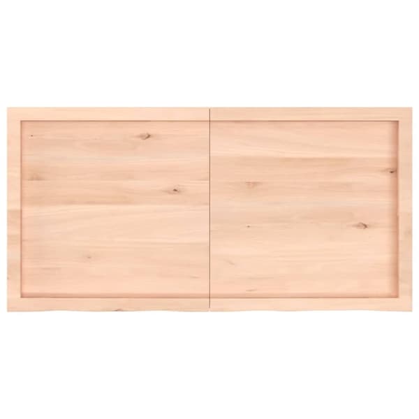 vidaXL væghylde 120x60x(2-6) cm ubehandlet massivt egetræ