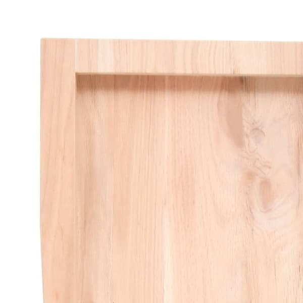 vidaXL væghylde 120x60x(2-6) cm ubehandlet massivt egetræ