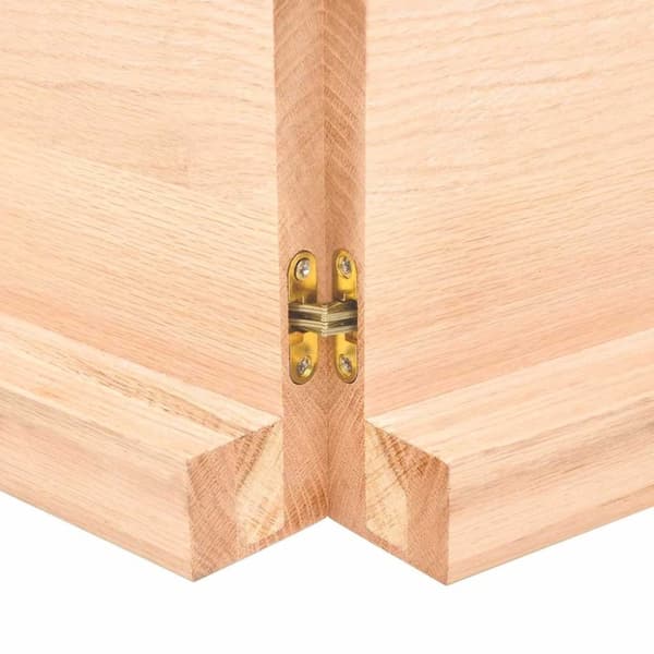 vidaXL væghylde 120x60x(2-6) cm ubehandlet massivt egetræ