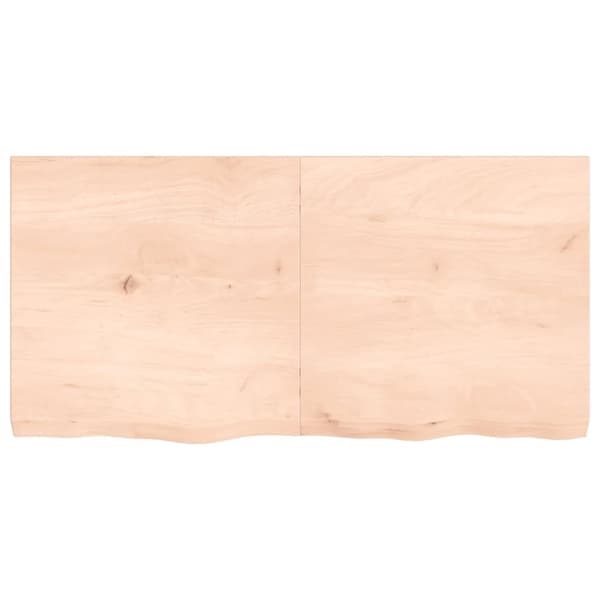 vidaXL væghylde 120x60x(2-6) cm ubehandlet massivt egetræ