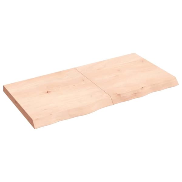 vidaXL væghylde 120x60x(2-6) cm ubehandlet massivt egetræ