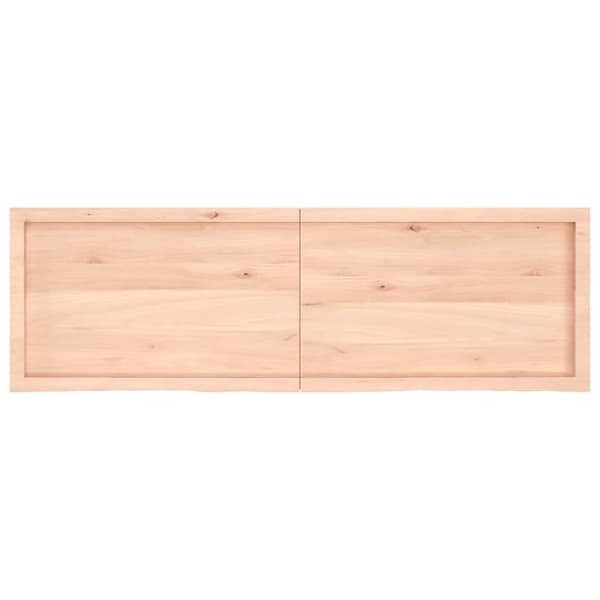 vidaXL væghylde 160x50x(2-6) cm ubehandlet massivt egetræ
