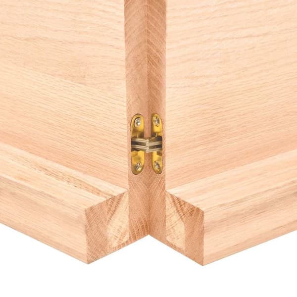 vidaXL væghylde 160x50x(2-6) cm ubehandlet massivt egetræ