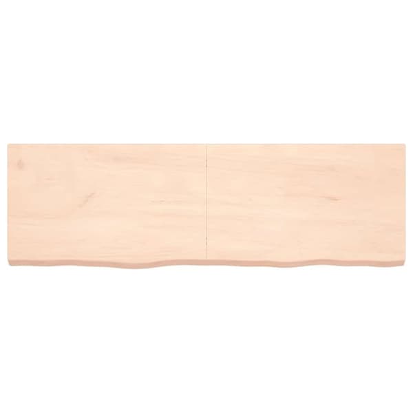 vidaXL væghylde 160x50x(2-6) cm ubehandlet massivt egetræ