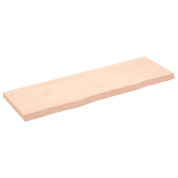 vidaXL væghylde 160x50x(2-6) cm ubehandlet massivt egetræ