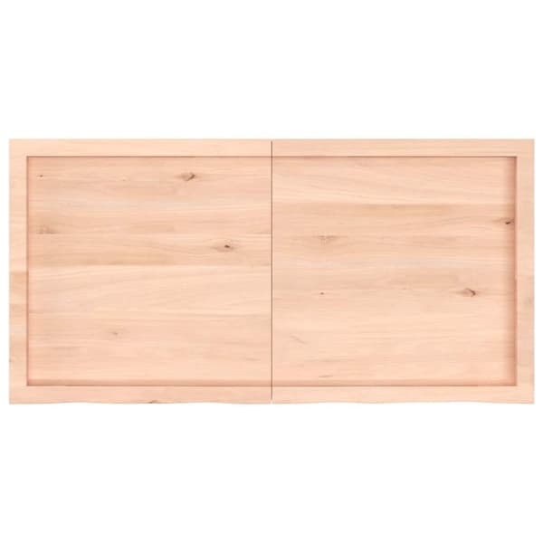 vidaXL væghylde 120x60x(2-4) cm ubehandlet massivt egetræ