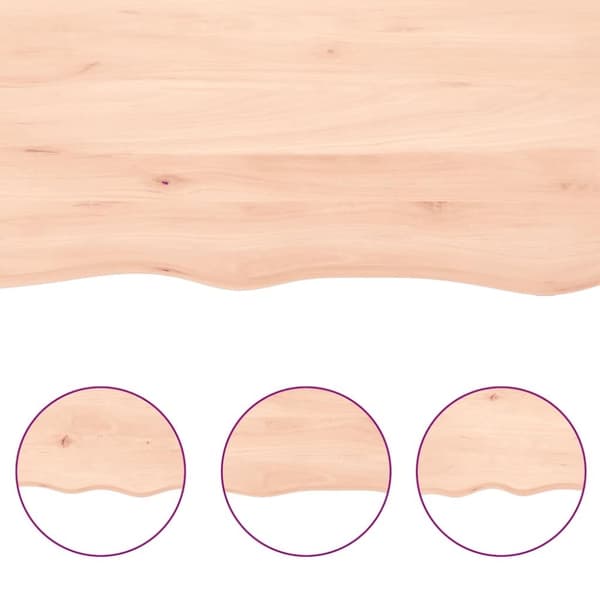 vidaXL væghylde 120x60x(2-4) cm ubehandlet massivt egetræ