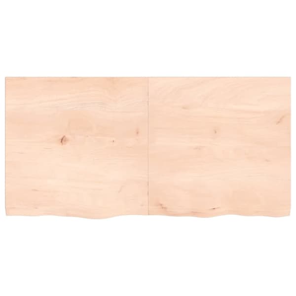 vidaXL væghylde 120x60x(2-4) cm ubehandlet massivt egetræ