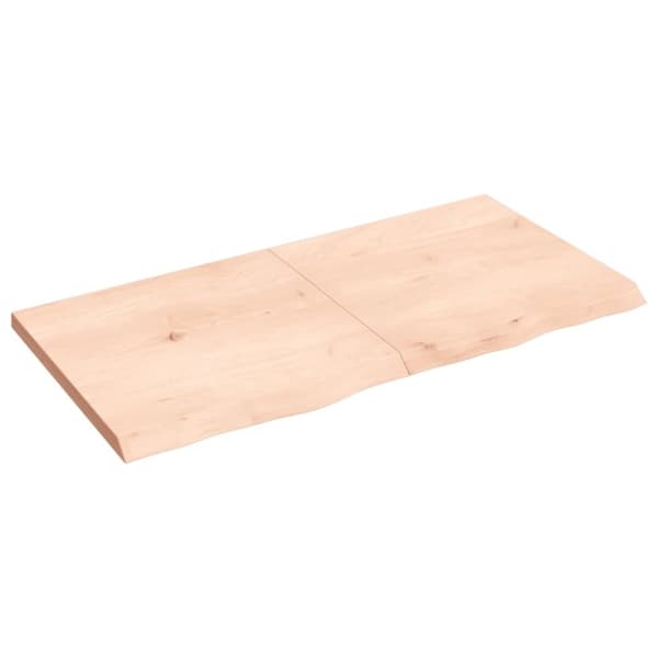 vidaXL væghylde 120x60x(2-4) cm ubehandlet massivt egetræ