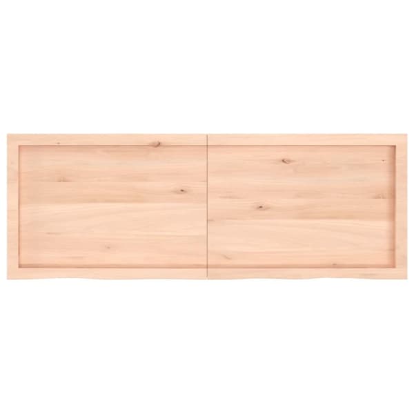 vidaXL væghylde 140x50x(2-4) cm ubehandlet massivt egetræ