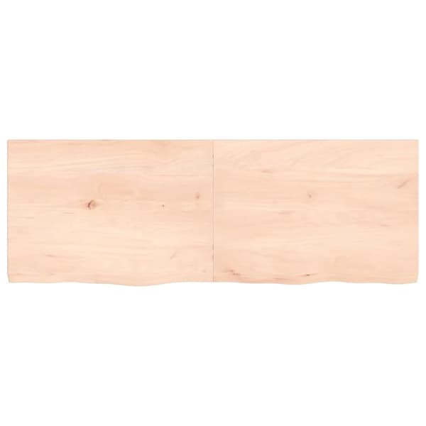 vidaXL væghylde 140x50x(2-4) cm ubehandlet massivt egetræ