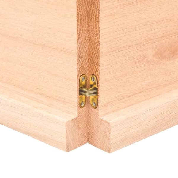vidaXL væghylde 120x40x(2-4) cm ubehandlet massivt egetræ