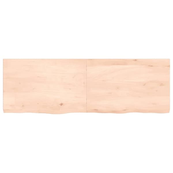 vidaXL væghylde 120x40x(2-4) cm ubehandlet massivt egetræ