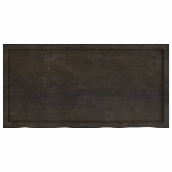 vidaXL væghylde 120x60x(2-6) cm behandlet massivt egetræ mørkebrun