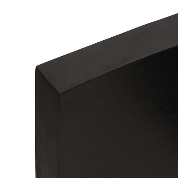 vidaXL væghylde 120x60x(2-6) cm behandlet massivt egetræ mørkebrun