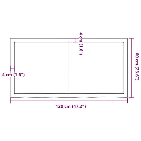 vidaXL væghylde 120x60x(2-6) cm behandlet massivt egetræ mørkebrun