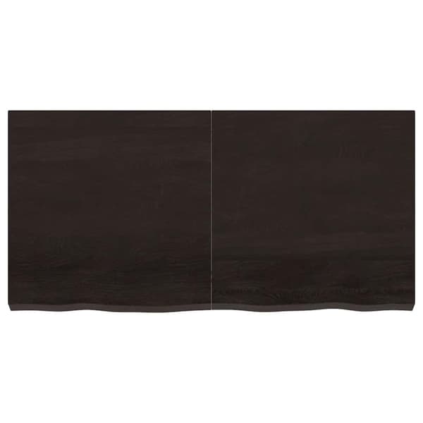vidaXL væghylde 120x60x(2-6) cm behandlet massivt egetræ mørkebrun