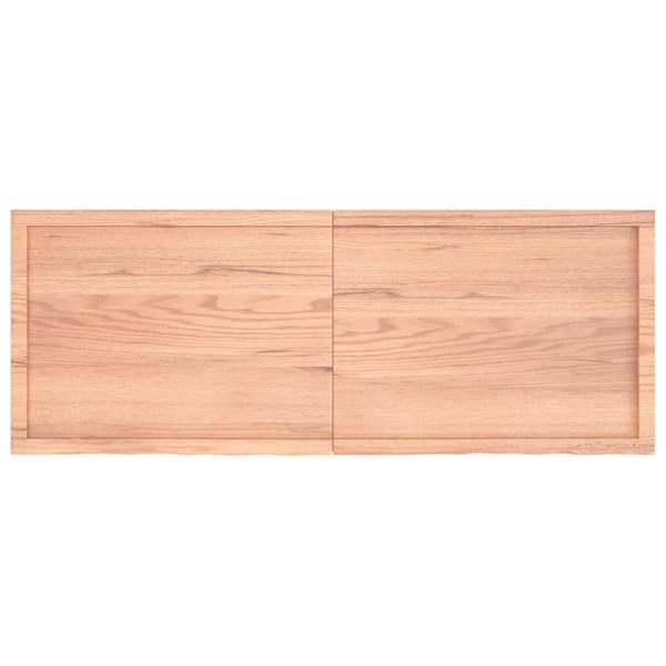 vidaXL væghylde 160x60x(2-6) cm behandlet massivt egetræ lysebrun