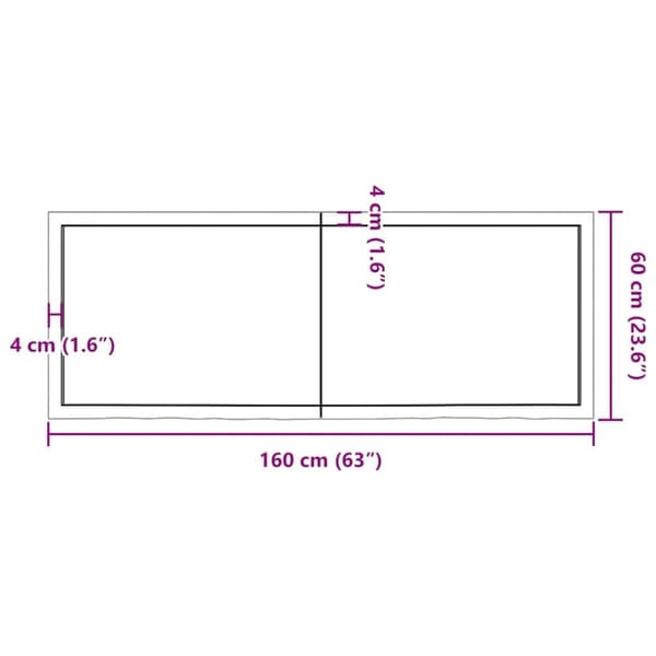 vidaXL væghylde 160x60x(2-6) cm behandlet massivt egetræ lysebrun