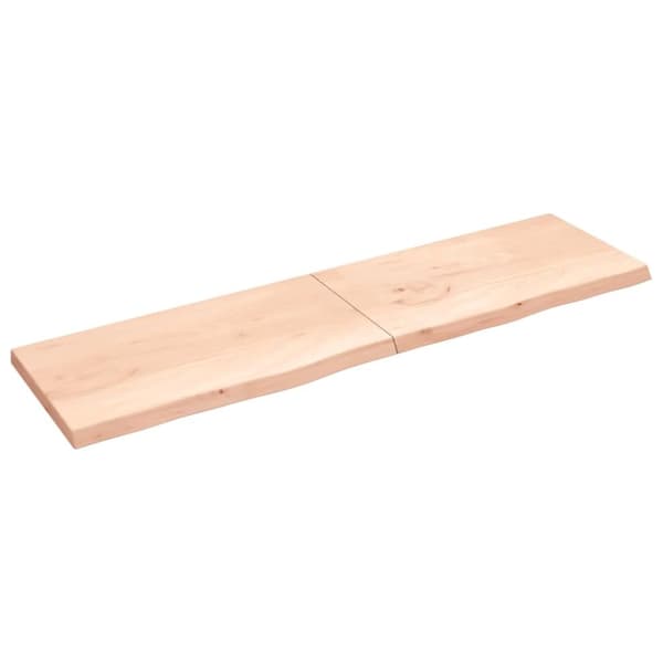 vidaXL Vegghylle 220x60x(2-6) cm ubehandlet heltre eik