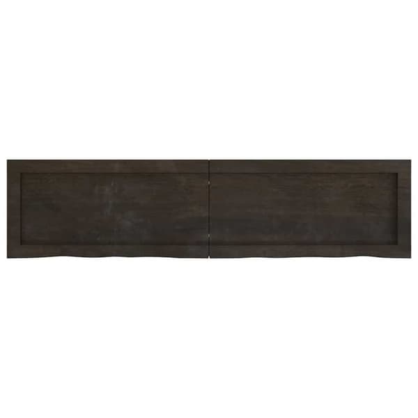 vidaXL væghylde 120x30x(2-6) cm behandlet massivt egetræ mørkebrun