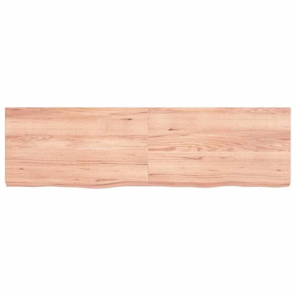 vidaXL væghylde 140x40x(2-6) cm behandlet massivt egetræ lysebrun